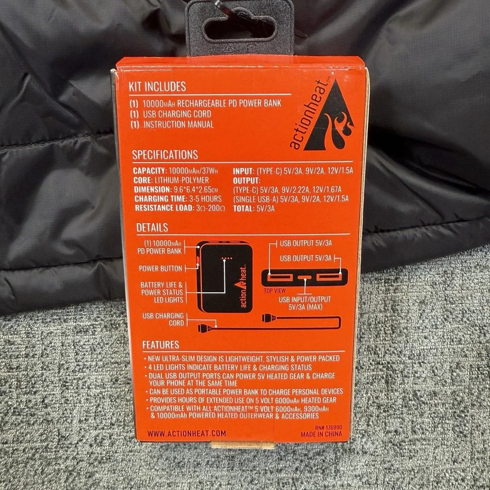 ActionHeat Iowa Hawkeyes Heated Insulated Puffer Jacket Mens XL Black W/ Battery